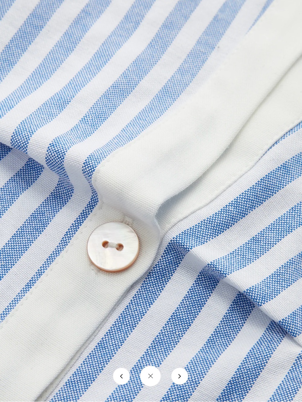 Commense Blue and White Striped Cropped Shirt - XL - Picture 9 of 9